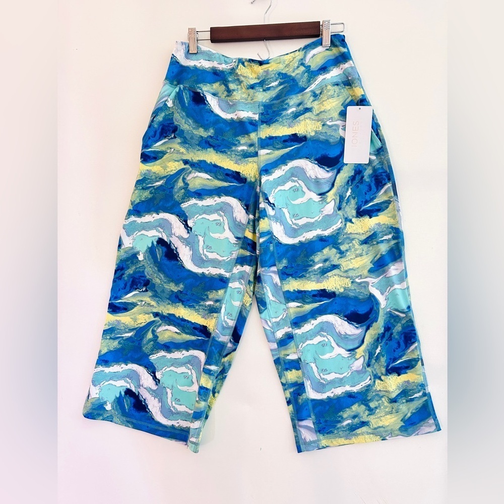 Jones New York Sport Size L Abstract Capri Leggings | Blue & Green | NWT - Picture 3 of 5